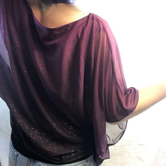 Shimmering Sheer Top w/ Lining Sz M - Picture 2 of 8